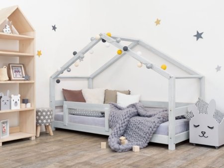 BENLEMI bērnu gulta-māja LUCKY, 120x200 cm., Light grey, 7893/120X200-SVS 