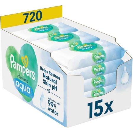 PAMPERS Mitrās salvetes Harmonie Aqua, 15x48 gab, 81773414 