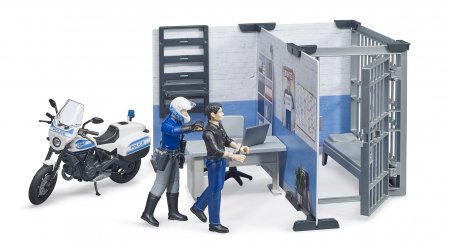 BRUDER 1:16 policijas iecirknis ar policijas motociklu, 62732 62732