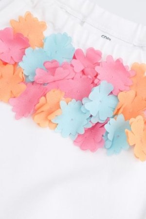 COCCODRILLO krekls ar īsām piedurknēm FLOWER PARADISE GIRL KIDS, balta, WC5143301FGK-001-122, 122 cm 