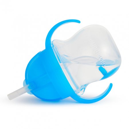 MUNCHKIN pudelīte ar salmiņu, 207ml, 6m+, blue, 90122 01225702