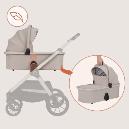 LIONELO universāls ratiņi LAYLA 3in1, Beige sand, LO-LAYLA 3IN1 