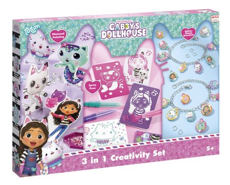 TOTUM GABBY'S DOLLHOUSE 3 in 1 Radošais komplekts, 420366 