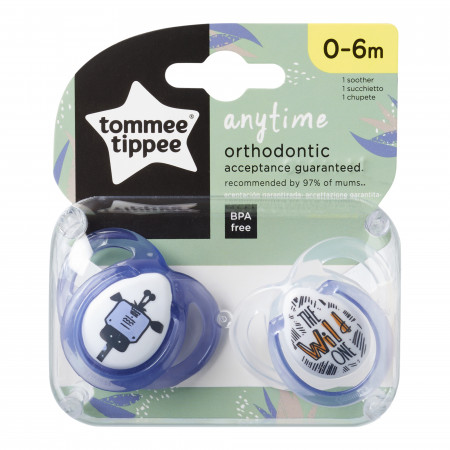 Tommee Tippee silikona māneklis 2vnt 0-6m Anytime 43335499 43335497