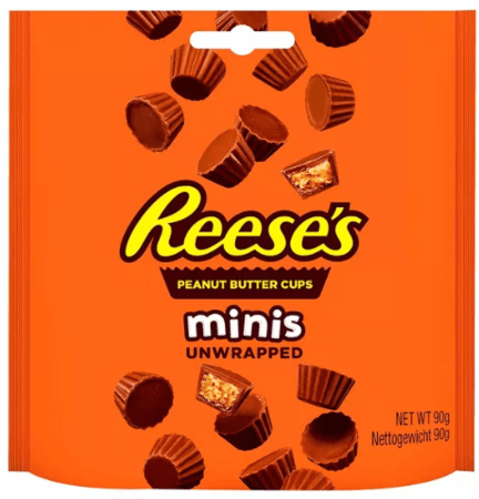 REESE'S šokolādes krūzītes ar zemesriekstu sviestu MINIS, bez ĢMO, 90 g, AMER1550 