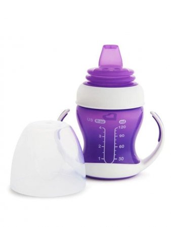 MUNCHKIN Gentle Transition treniņa krūzīte, 4m+, 118 ml, violeta, 01255001WWW 012550WWW