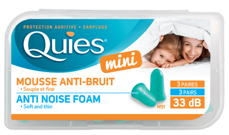 Quies aizsargājošie mini ausu aizbāžņi no poliuretāna putām (piemēroti bērniem), 3 pāri 
