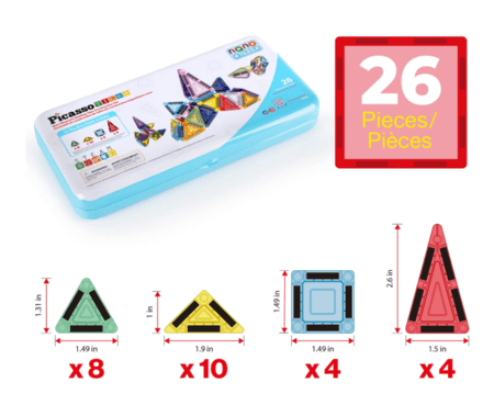 PICASSO TILES Magnētiskais konstruktors ar penāli 26 detaļas, PN11 