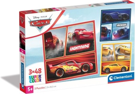 CLEMENTONI CARS puzle, 3x48 gab., 25305 
