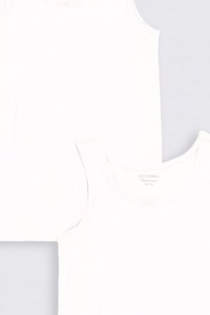 COCCODRILLO apakškrekls BASIC UNDERWEAR, balts, 104/110 cm, 2 gab., ZC2407207BAU-001 ZC2407207BAU-001-164