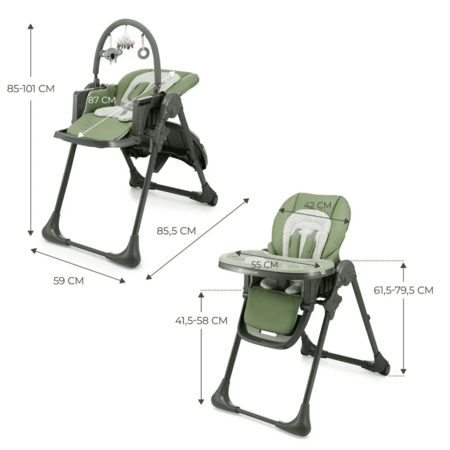 KINDERKRAFT universālais barošanas krēsls 2in1 TUMMIE, green, KHTUMM00GRE0000 