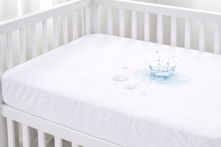 MIMINU ūdensnecaurlaidīgs palags ar gumiju, 140x70 cm., White 