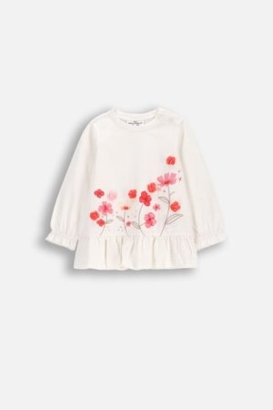 COCCODRILLO krekls ar garām piedurknēm NOSTALGIC MEADOW GIRL NEWBORN, krēmveida, WC5143103NGN-003-086, 86 cm 