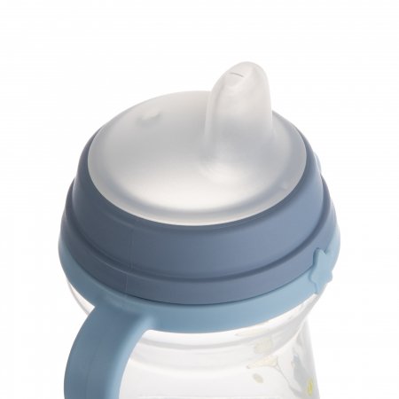 CANPOL BABIES krūzīte ar silikona snīpi, FirstCup BONJOUR PARIS, 250ml, zila, 56/613_blu 56/613_blu