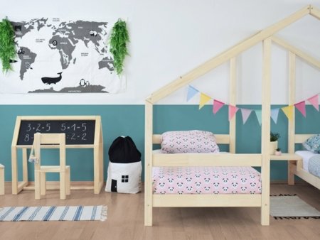 BENLEMI bērnu gulta-māja VILLY, 90x180 cm., White, DO-0001/90X180-BIL 
