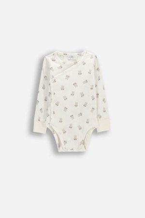 COCCODRILLO bodijs ar garām piedurknēm un pogām, smilšu krāsa, WC6112603HUN-003-062, 62 izmērs 