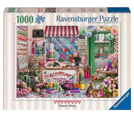 RAVENSBURGER PUZZLE puzle Ziedošu ziedu veikals, 1000 gab., 12001727 1 