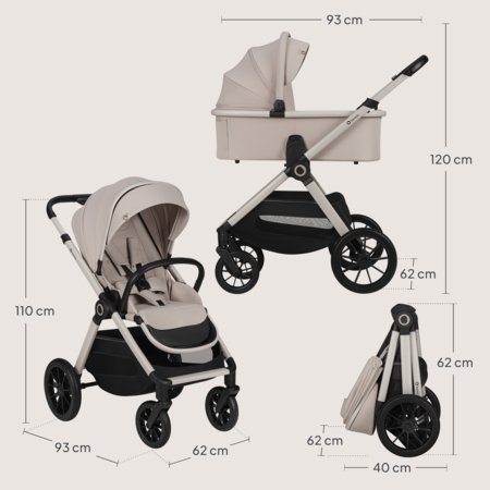LIONELO universāls ratiņi LAYLA 3in1, Beige sand, LO-LAYLA 3IN1 