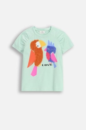 COCCODRILLO krekls ar īsām piedurknēm TROPICAL STORY GIRL KIDS, zaļš, WC5143202TGK-011-122, 122 cm 