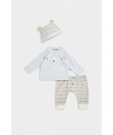 MOTHERCARE t-krekls ar garām piedurknēm + bikses + cepure, CB782 606426