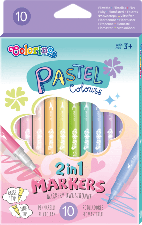 COLORINO Abpusējie pasteļkrāsu marķieri 10 pcs, 80875PTR 