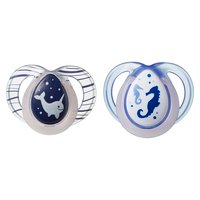 TOMMEE TIPPEE ortodontiskie māneklīši NIGHT TIME, 18-36 m., 2 gab., dažādi, 43340099 43340094