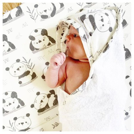 MARKLAND muslīna dvielis ar kapuci PURE MUSLIN, 75x75 cm., Panda, 18-25PA 