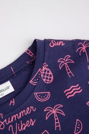 COCCODRILLO kleita ar īsam piedurknēm, tumši žila, WC6129203VGB-015-128, 128 izmērs 