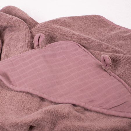 MARKLAND muslīna dvielis ar kapuci PURE MUSLIN, 75x75 cm., Dusty rose, 18-25MPDR 
