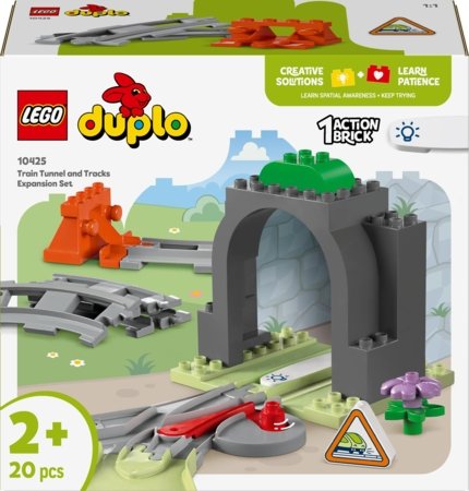 10425 LEGO® DUPLO® Town Vilcienu tuneļa un sliežu paplašinājuma maršruts 