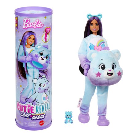BARBIE Cutie Reveal Care Bears 2. sērija – Dream Bright Bear (ar iesauļotu ādas krāsu), JFV61 