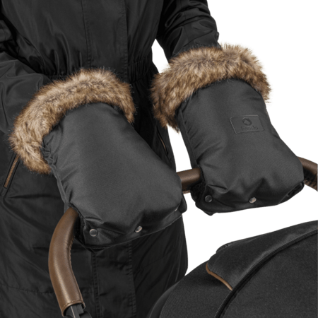LIONELO divdaļīgi ratu cimdi, Black, LO-HANDMUFF 