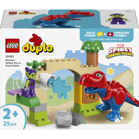 10463 LEGO® DUPLO® │Marvel Dinozaurs Spidey-Rex pret Zaļo Goblinu 