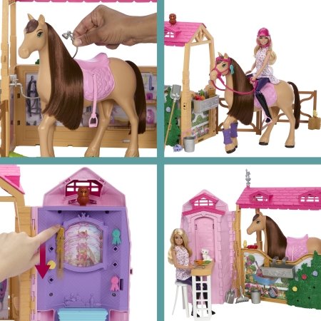 BARBIE lelle un lielais zirga stallis, HXJ44 
