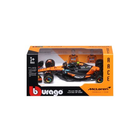 BBURAGO McLaren Racing MCL39 (2025) automašīnas modelis Nr. 81 Piastri un Nr. 4 Norris, 18-38248 