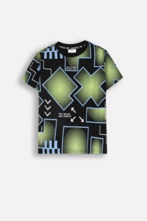 COCCODRILLO t-krekls WORLD OF PIXEL BOY JUNIOR, melni, ZC4143202WBJ-021-164, 164 cm 