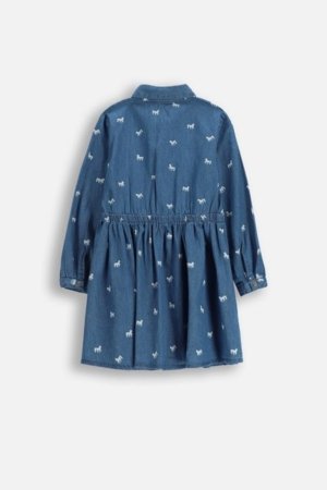 COCCODRILLO kleita ar garām piedurknēm, zila, WC6128101GGK-014-098, 98 izmērs 