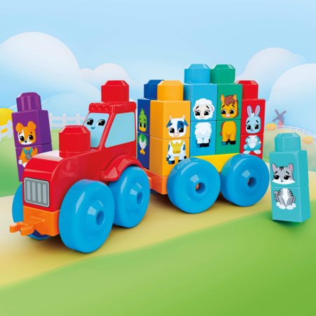 MEGA BLOKS būvēšanas komplekts - traktors ar dzīvniekiem , JKG33 