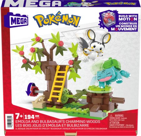 MEGA CONSTRUX POKEMON Emolga un Bulbasaur apburtais mežs, HTH69 