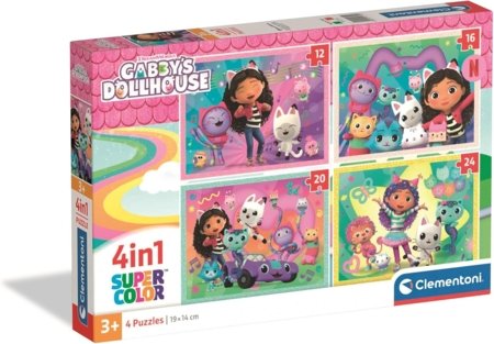 CLEMENTONI GABBY'S DOLLHOUSE puzle, 4in1, 21752 