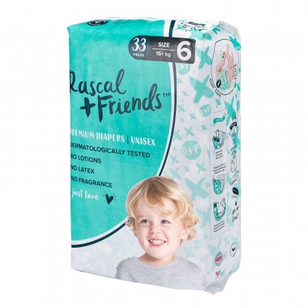 RASCAL + FRIENDS autiņbiksītes 6 izmērs, 16kg+, 33 gab. 93232