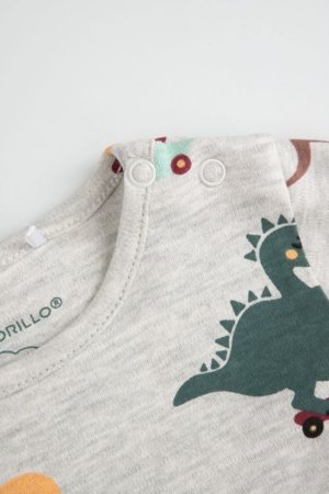 COCCODRILLO bodijs ar garām piedurknēm, pelēks, izmērs 