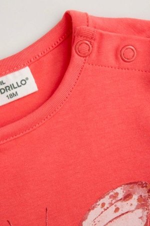 COCCODRILLO smilškrāsas krekls ar garām piedurknēm NOSTALGIC MEADOW GIRL NEWBORN, rozā, WC5112201NGN-025-080, 80 cm 