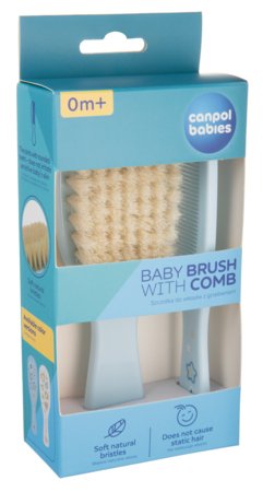 CANPOL BABIES mīksta suka ar dabīgiem sariem un ķemme GOLD, blue, 7/406_blu2 