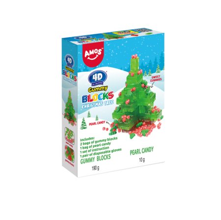 AMOS želejkonfektes BLOCKS (CHRISTMAS TREE), 200 g., MIX1650  