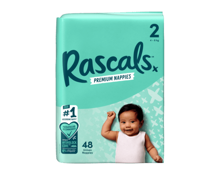 RASCAL  autiņbiksītes 2 izmērs, 4-8 kg, 48 gab., 93222 