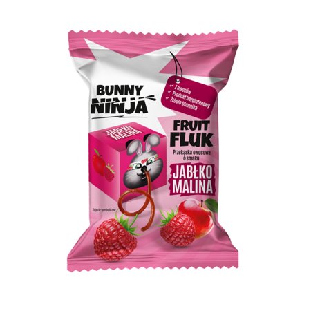 BUNNY NINJA košļājamā konfekte/striķītis ar ābolu un aveņu garšu striķītis, 15 g, BN-302 