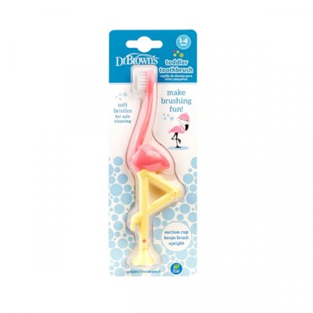 DR. BROWNS mazuļu zobu birste, rozā flamingo, 1 iepakojumā, HG058-P4 HG058-P4