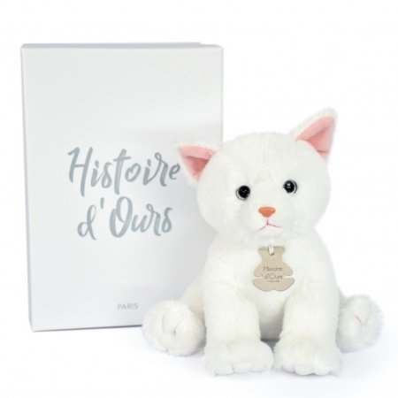 DOUDOU ET COMPAGNIE mīksts balts kaķis 18cm, HO3155 