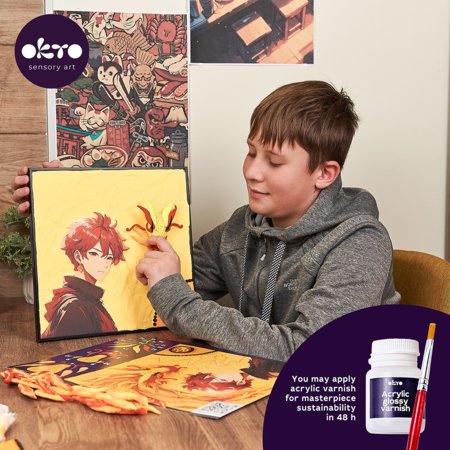 OKTO MANGA 3D mākslas komplekts Uguns 30x40 cm, 20039 